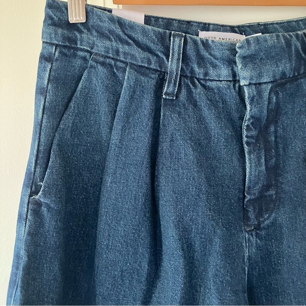 NWT Good American 90S PLEATED DENIM TROUSERS Indigo724 (Size 10 / 30) - Picture 6 of 10